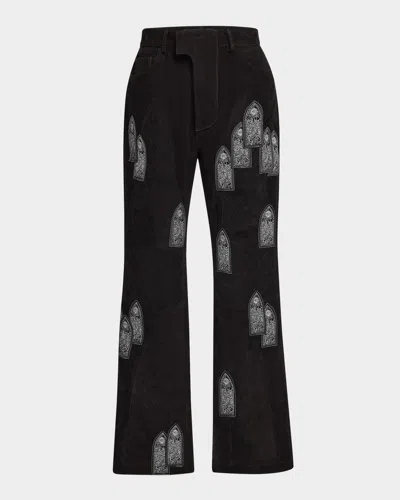 Who Decides War Men's Suede Moto Five-pocket Pants In Coal