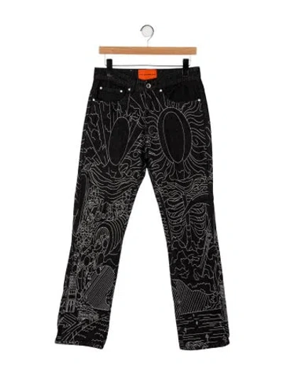 Pre-owned Who Decides War Mid-rise Straight Leg Jeans In Black