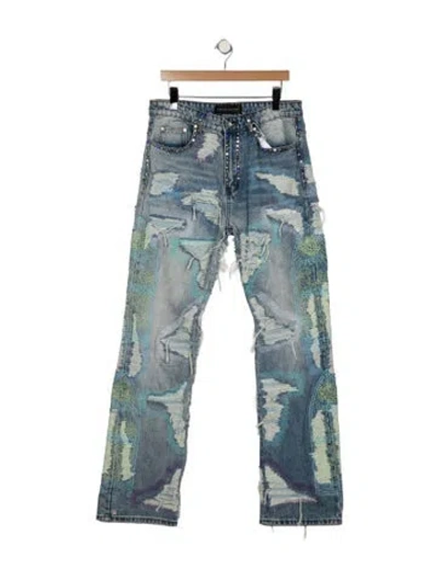 Pre-owned Who Decides War Mid-rise Straight Leg Jeans W/ Tags In Blue