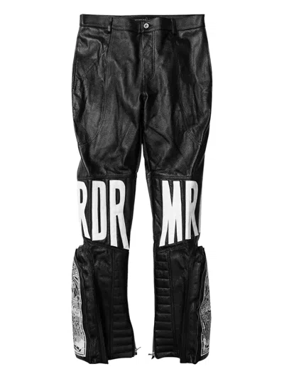 Who Decides War Mrdr "black" Leather Trousers In Brown
