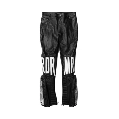 Pre-owned Who Decides War Mrdr Leather Pant 'coal' In Black
