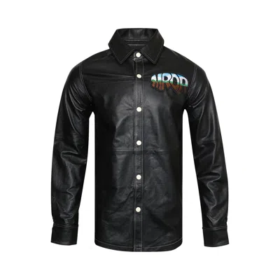 Pre-owned Who Decides War Mrdr Leather Work Shirt 'coal' In Gray