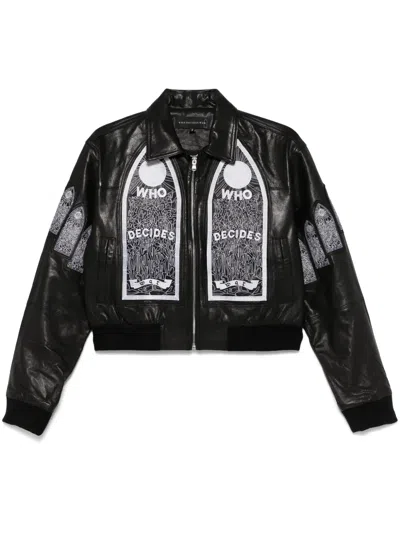 Who Decides War Multi-patch Bomber Jacket In Black