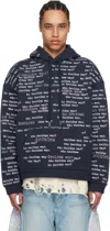 Who Decides War Navy Wdw Scripture Hoodie In Indigo