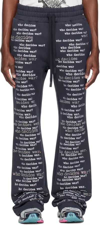 WHO DECIDES WAR NAVY 'WDW' SCRIPTURE SWEATPANTS