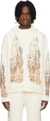 Who Decides War Off-white Flame Glass Cable Knit Hoodie In White
