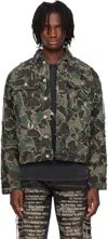 Who Decides War Khaki Camo Trucker Jacket In Olive