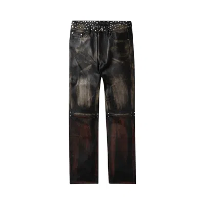 Pre-owned Who Decides War Ombre Studded Leather Pant 'rust' | Brown | Men's Size 40
