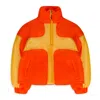 Who Decides War Orange Composite Puffer Jacket In Red
