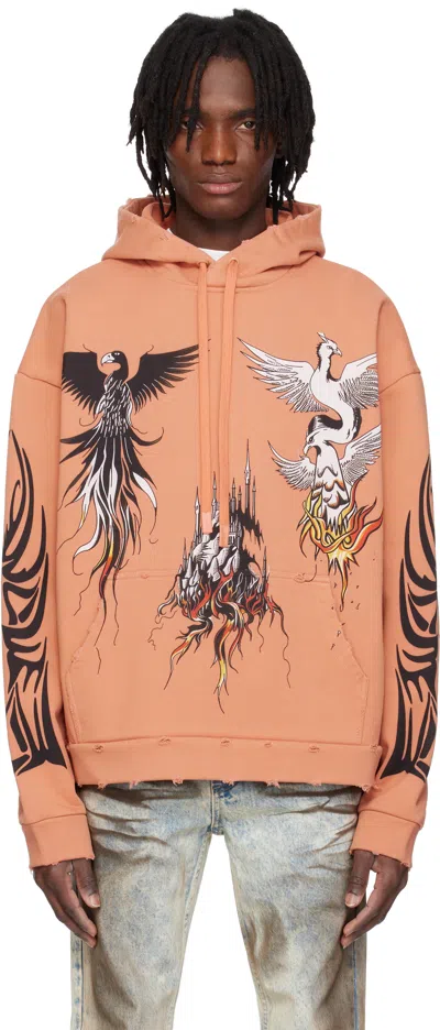 Who Decides War Orange Nefarious Winged Hoodie In Crimson