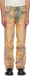 Who Decides War Orange Stud Distressed Jeans In Sky