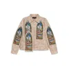 Who Decides War Tan Eden Trucker Jacket In Multicolor