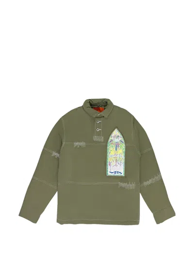 Who Decides War Oversized Button-down Polo Shirt In Green