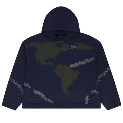 Pre-owned Who Decides War Pangia Pullover Hoodie 'indigo' | Blue | Men's Size Xs