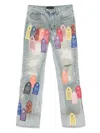 Who Decides War Patch Arched Distressed Jeans In Blue