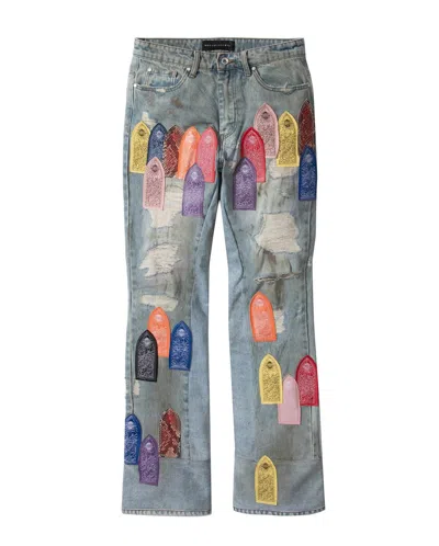 Who Decides War Patch Arched Repaired Distressed Denim In Multicolor