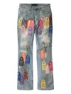 Who Decides War Patch Arched Repaired Distressed Denim