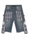 Who Decides War Patch Arched Shorts In Blue