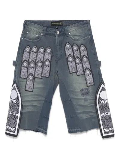 Who Decides War Patch Arched Shorts In Multicolor