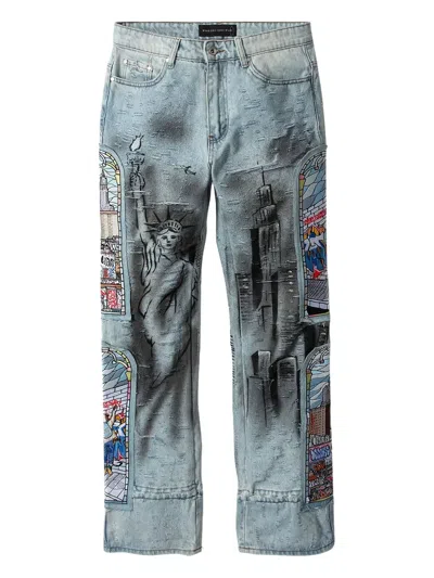 Who Decides War Patch-embellished Straight Jeans In Blue