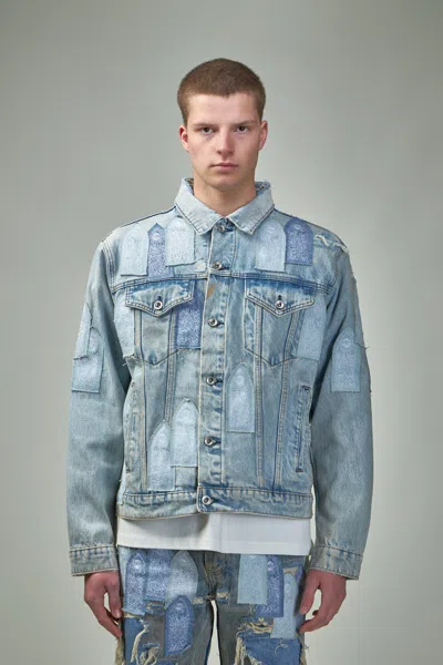Who Decides War Patched Arch Denim Jacket In Blue