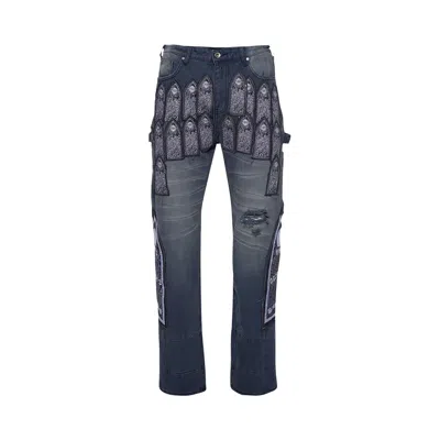 Pre-owned Who Decides War Patched Arch Embroidered Pant 'violet' | Purple | Men's Size 36
