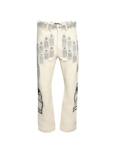 Who Decides War Patched Arch Embroidered Pants In Neutral