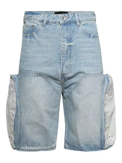 Who Decides War Patchwork Denim Shorts In Blue