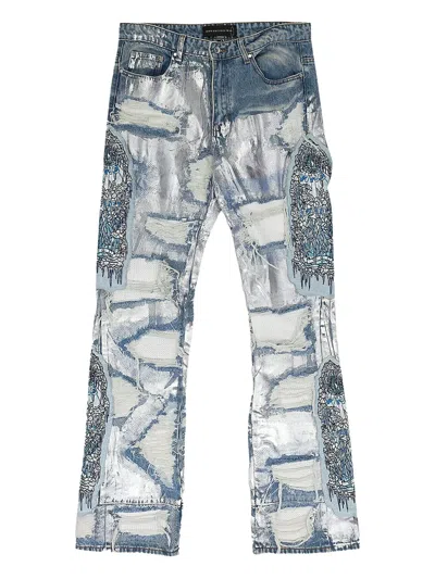 Who Decides War Patchwork Distressed Jeans In Blue