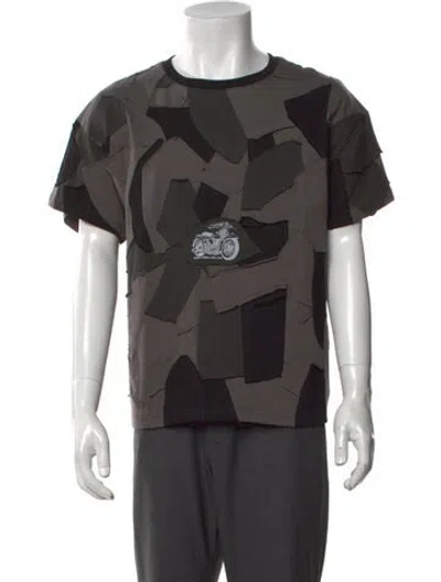Pre-owned Who Decides War Patterned Crew Neck T-shirt W/ Tags In Black