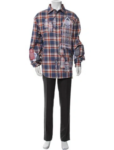 Pre-owned Who Decides War Plaid Print Long Sleeve Shirt In Multicolor