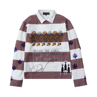 Pre-owned Who Decides War Postal Rugby Shirt 'cloud/chestnut' | White | Men's Size Xl