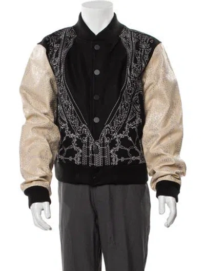 Pre-owned Who Decides War Printed Bomber Jacket W/ Tags In Black