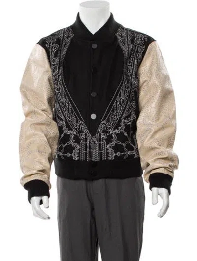 Pre-owned Who Decides War Printed Bomber Jacket W/ Tags In Black