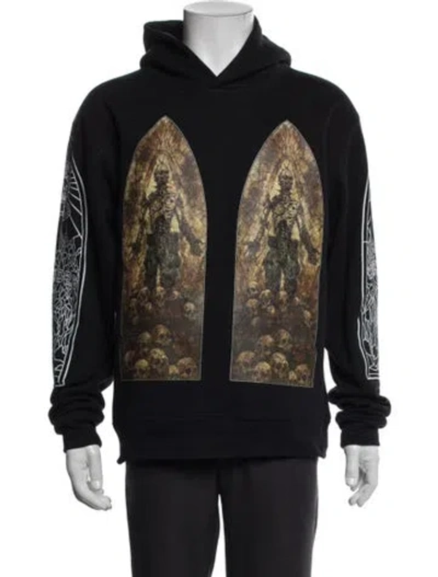 Pre-owned Who Decides War Printed Crew Neck Hoodie In Black