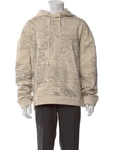 Pre-owned Who Decides War Printed Crew Neck Hoodie In Neutral