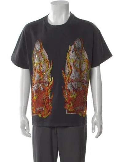 Pre-owned Who Decides War Printed Crew Neck T-shirt In Gray