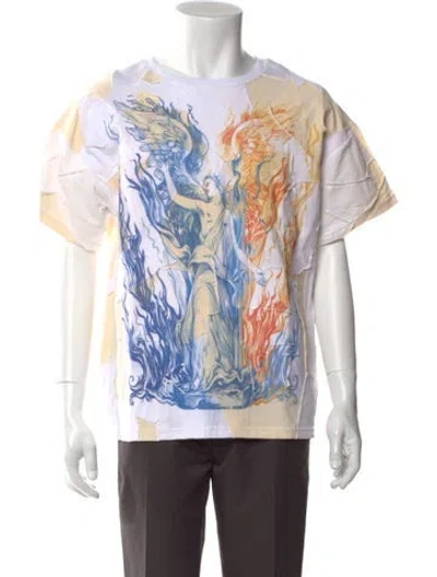 Pre-owned Who Decides War Printed Crew Neck T-shirt In White