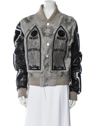 Pre-owned Who Decides War Printed Denim Jacket In Brown