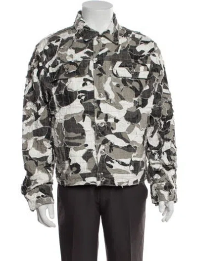 Pre-owned Who Decides War Printed Jacket In Gray