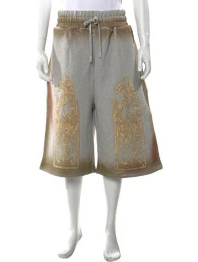 Pre-owned Who Decides War Printed Jogger Shorts W/ Tags In Gray