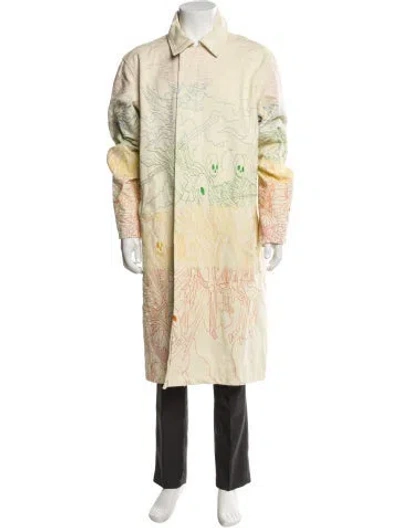 Pre-owned Who Decides War Printed Overcoat W/ Tags In Yellow