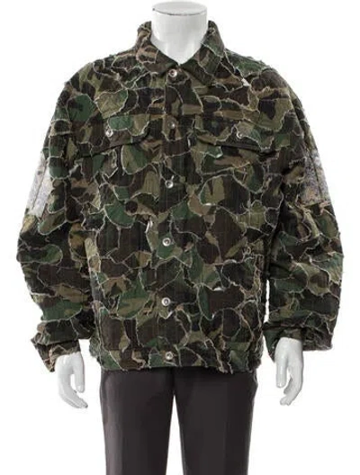 Pre-owned Who Decides War Printed Utility Jacket W/ Tags In Green