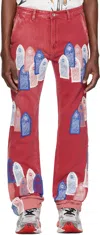 Who Decides War Red Patched Arch Carpenter Jeans In Crimson
