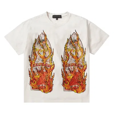 Pre-owned Who Decides War Rhinestone Flame Glass Jersey 'cloud/multicolor' | White | Men's Size L