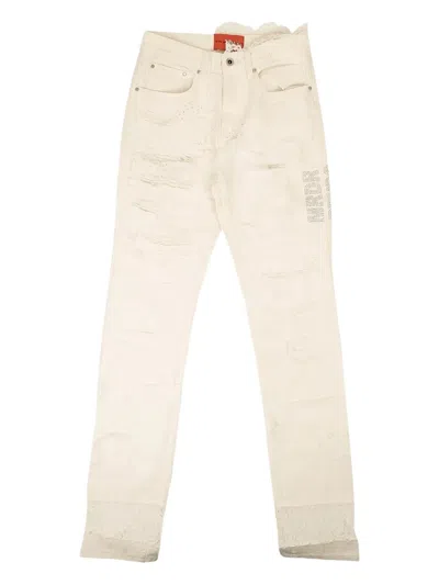 Who Decides War Ripped Five-pocket Jeans In White