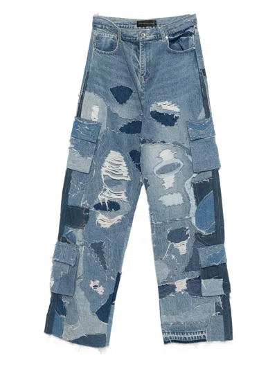 Who Decides War Ripped Patchwork Cargo Jeans In Multi