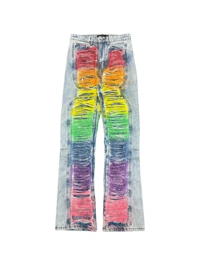 Who Decides War Roygbiv Distressed Signature Jeans In Multi