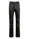 Who Decides War Rub Off Leather Pants In 黑色