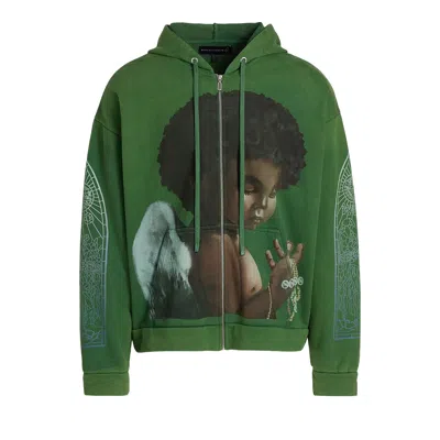 Pre-owned Who Decides War Sacred Being Zip Up 'emerald' | Green | Men's Size Xxl